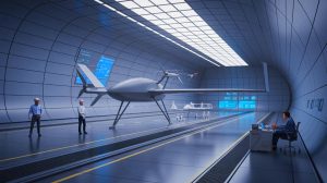Illustration of a new wind tunnel facility dedicated to low-altitude aircraft testing, generated by artificial intelligence.