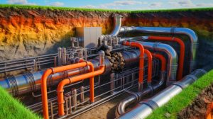 Illustration of Microsoft's innovative carbon offset strategy using human waste, generated by artificial intelligence.