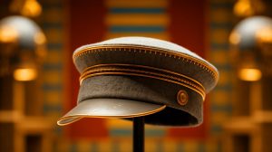 Illustration of a restored Roman military cap from ancient Egypt.