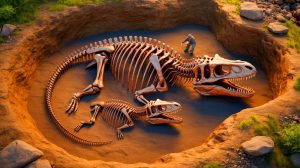 Illustration of a 120-million-year-old two-headed Hyphalosaurus fossil discovered in China.