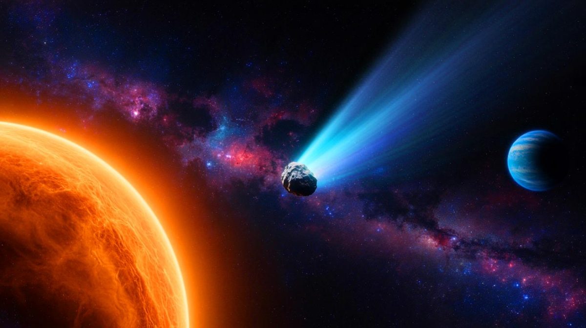 Astronomers Declare “Alarming Discovery Stuns Us” As Mysterious Object from Distant Star Enters the Solar System Illustration of the interstellar comet 3I/ATLAS journeying through our solar system.