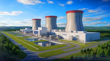 Illustration of advanced nuclear reactors and innovative TRISO fuel development in the United States.