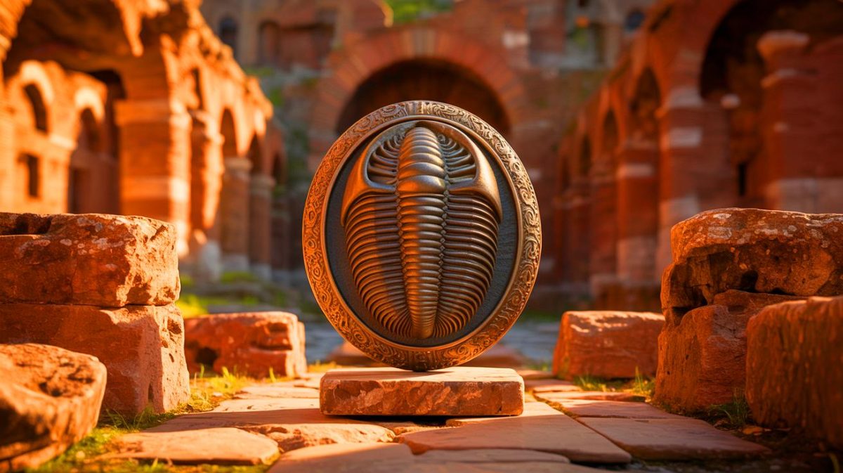 Heart-Stopping Discovery Unveils Ancient Secrets Buried for Centuries: What Researchers Found Will Leave You Speechless Illustration of a 450-million-year-old trilobite fossil repurposed as a Roman amulet.