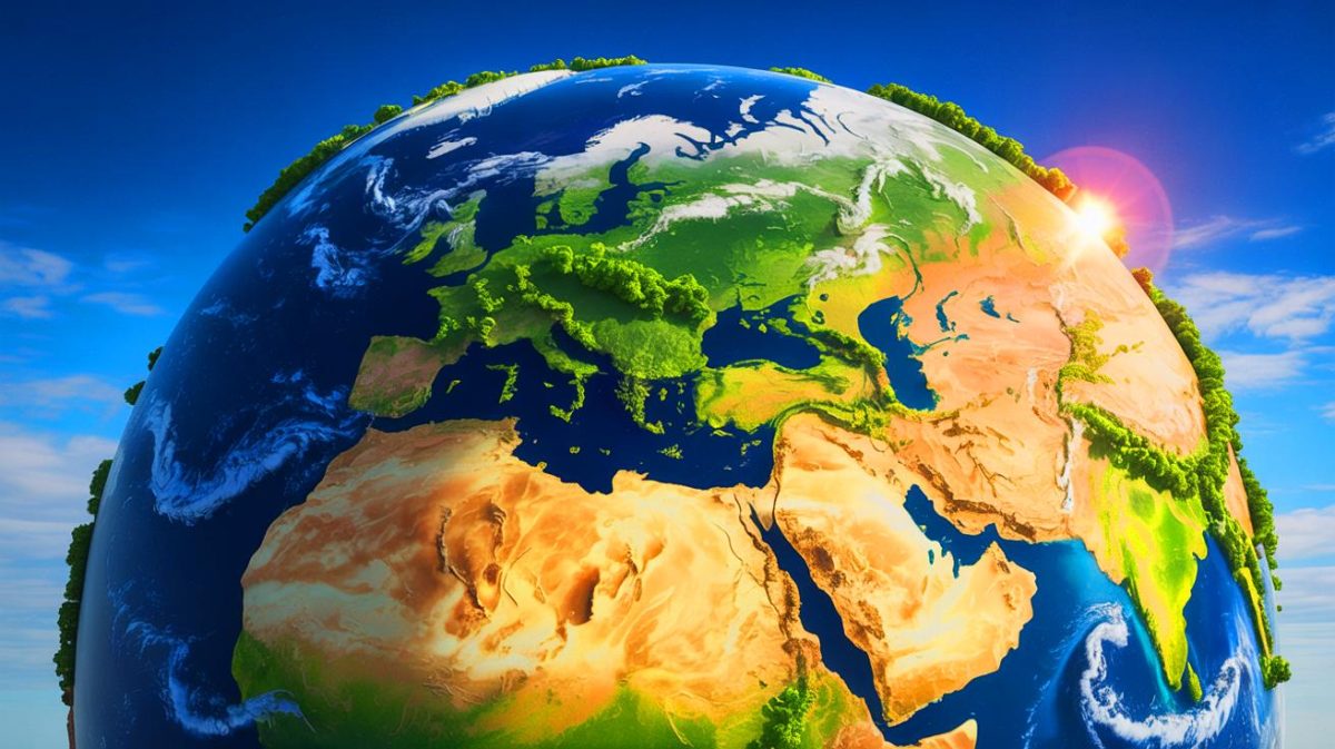 Illustration of the speculative future supercontinent Pangea Proxima.