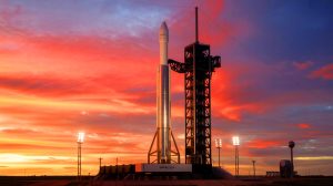 Illustration of SpaceX's Starship preparing for its pivotal test flight.