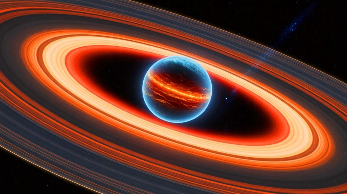 The Shining Rings: “This Discovery Amazes Us” as Scientists Unveil Distant Planet Birth Spectacle Illustration of a young exoplanet, WISPIT 2b, forming within a multi-ringed protoplanetary disk.