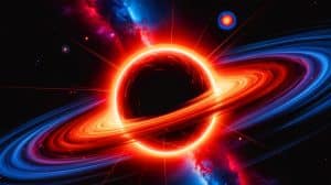 Illustration of a black hole defying the Eddington limit by growing at an unprecedented rate.