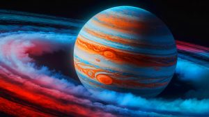 Illustration of the internal structure of Jupiter with its diluted core as revealed by recent studies.