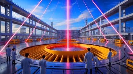 Illustration of the world's largest laser fusion facility under construction in Mianyang, China.